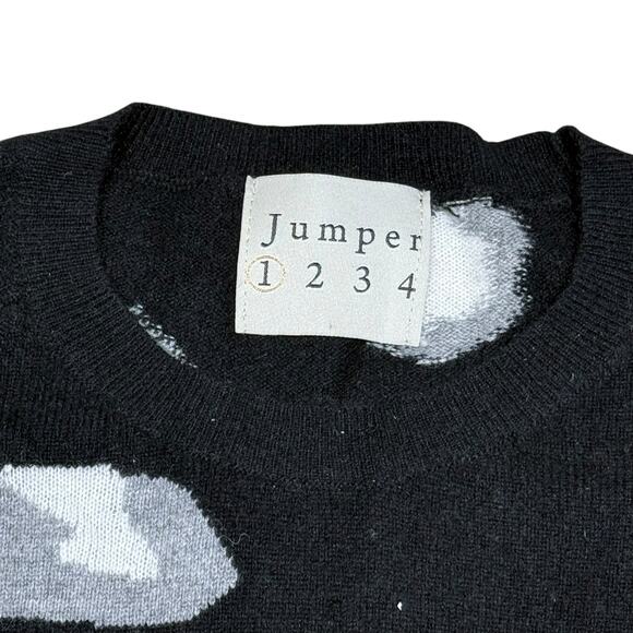 Jumper 1234 100% cashmere black and white leopard print sweater XS - Picture 6 of 7